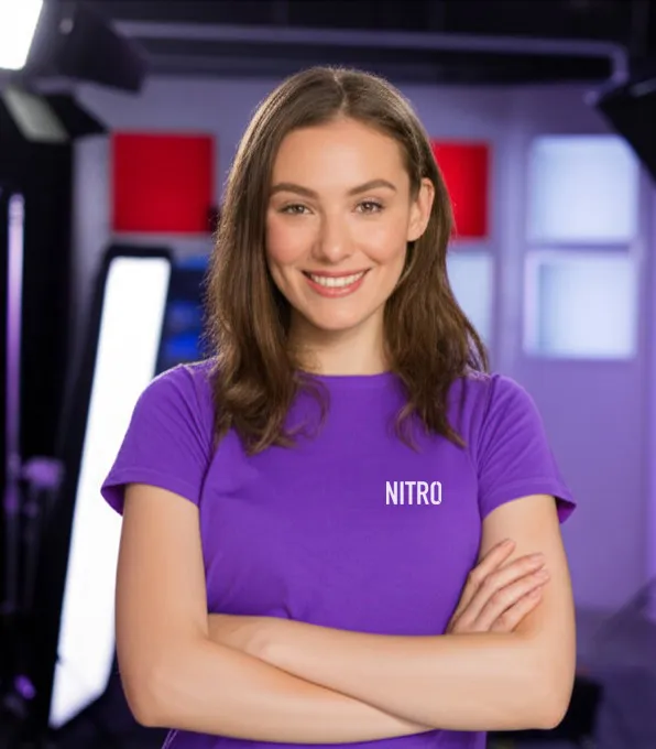 Girl in purple t-shirt smiling
